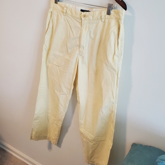 J. CREW 100% cotton banana yellow trouser pants lightweight size 34x36 - Picture 2 of 8